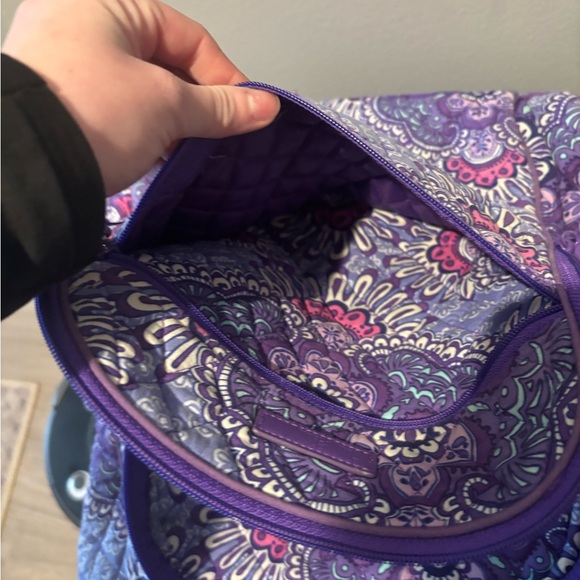 VERA BRADLEY PURPLE QUILTED CAMPUS BACKPACK - Picture 9 of 10